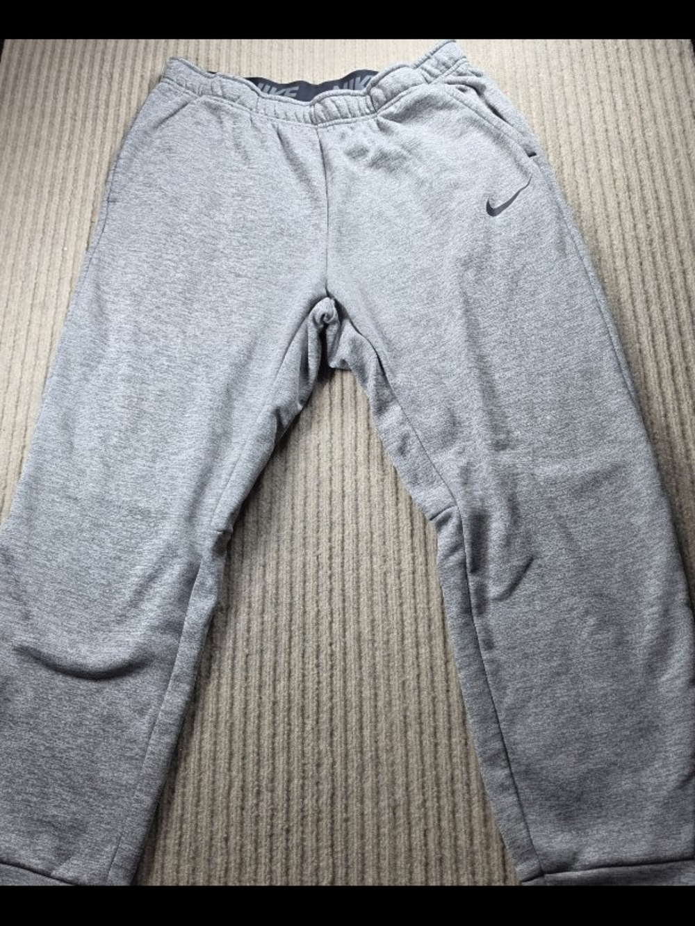 Nike Therma-FIT Men's Jogger Pants Gray XL Fleece Drawstring Tapered Leg